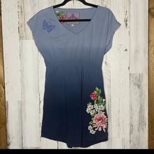 🥳HP🥳Johnny Was LA Blue Ombre Tunic Top S